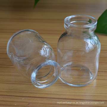 Heißer Verkauf 50 ml transparente Mini-Röhrchen-Glasfläschchen-Flasche zur Injektion